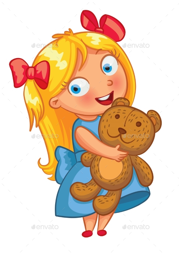 Girl Hugging Teddy Bear