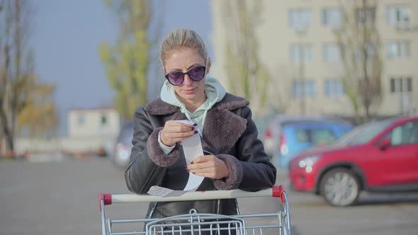 Shopping Store Cash Receipt. Payment Invoice In Grocery Supermarket.  Money Account Management. alt