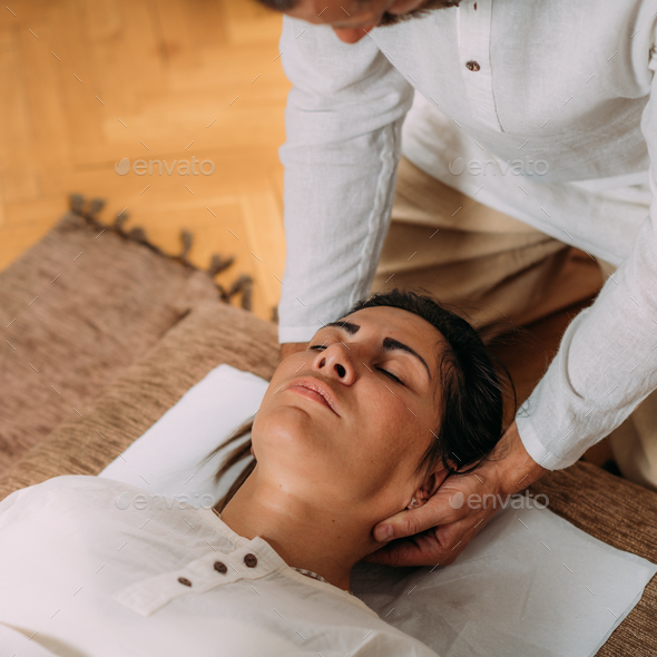 Shiatsu Neck Stretch. Stock Photo by microgen | PhotoDune