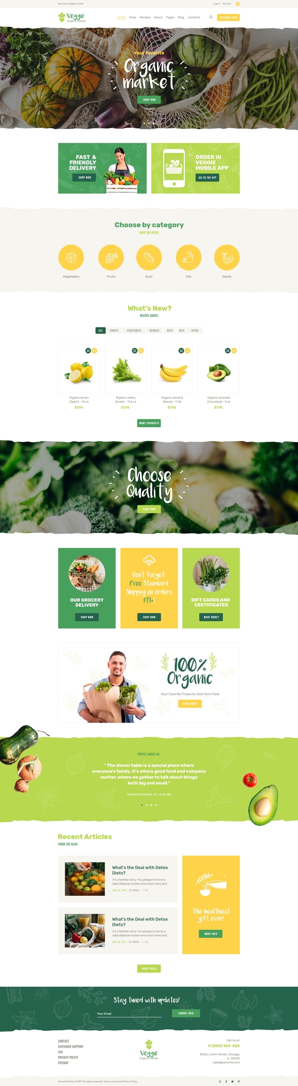 Veggie | Organic Food & Eco Online Store Products Template Kit by ...