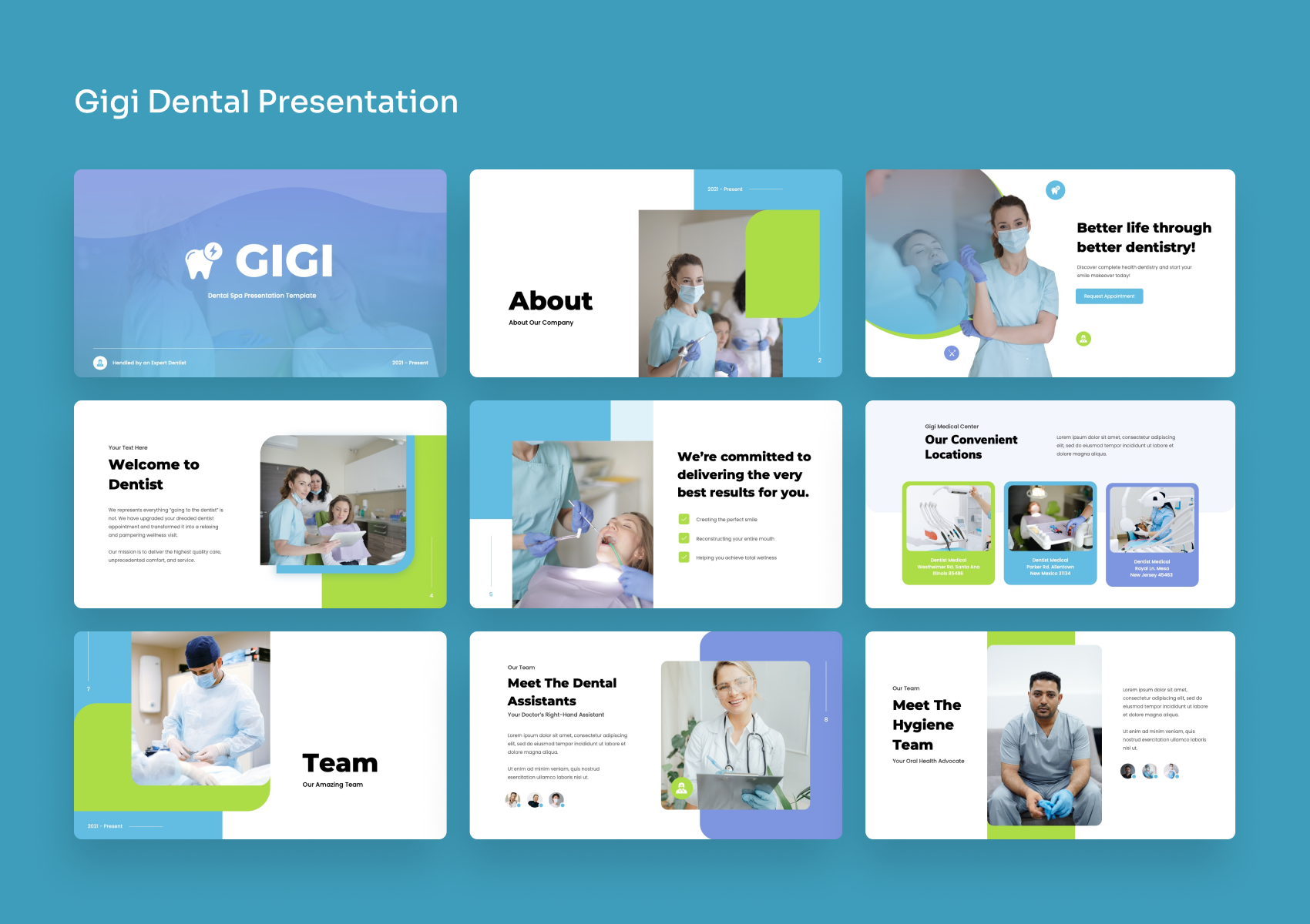 Gigi - Dental Spa Google Slides Presentation, Presentation Templates