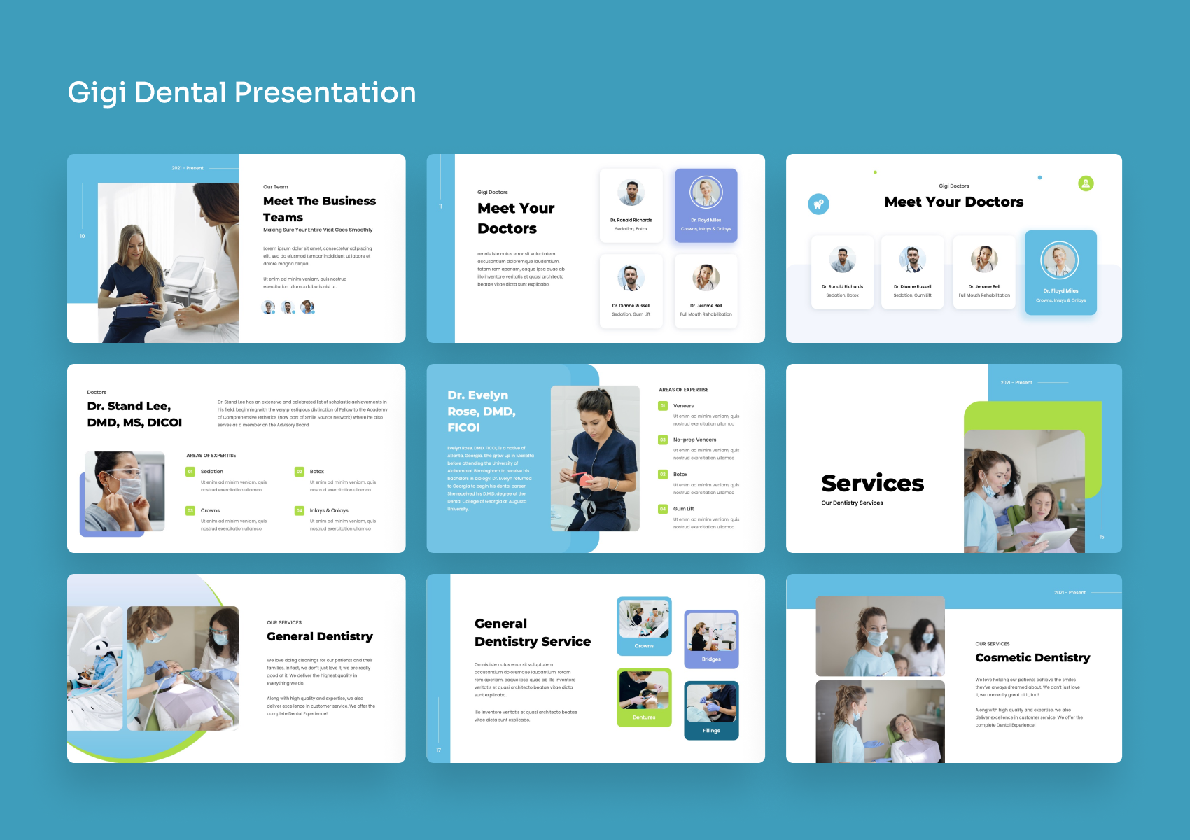Gigi - Dental Spa Google Slides Presentation, Presentation Templates
