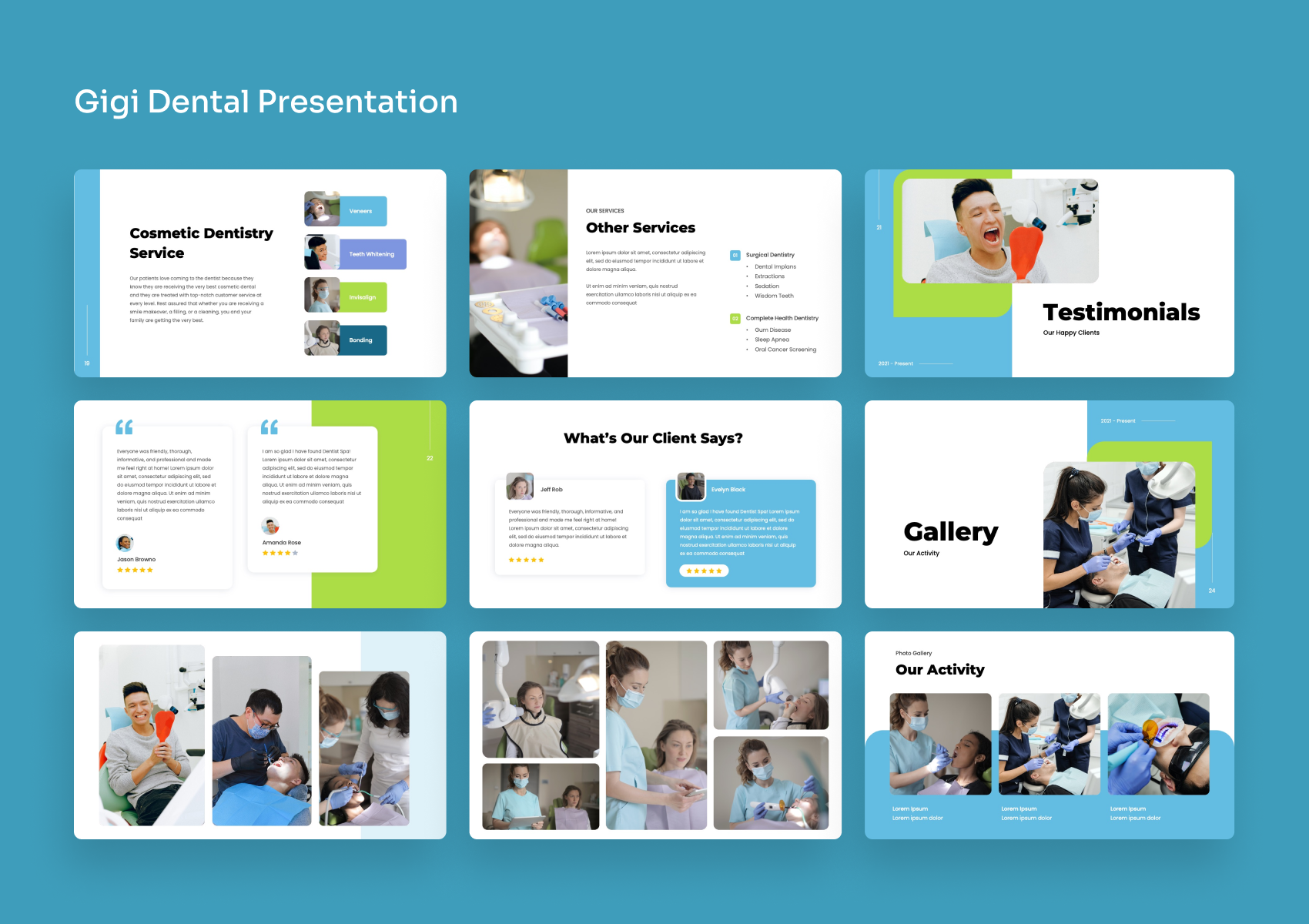 Gigi - Dental Spa Google Slides Presentation, Presentation Templates