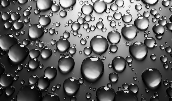 Water drops on metallic background Stock Photo by photocreo | PhotoDune