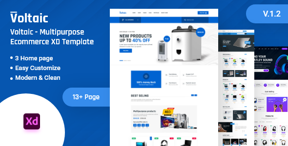 Voltaic - Multipurpose Ecommerce XD Template