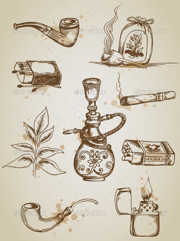 Smoking and Cigarette Icons - Miscellaneous Vectors