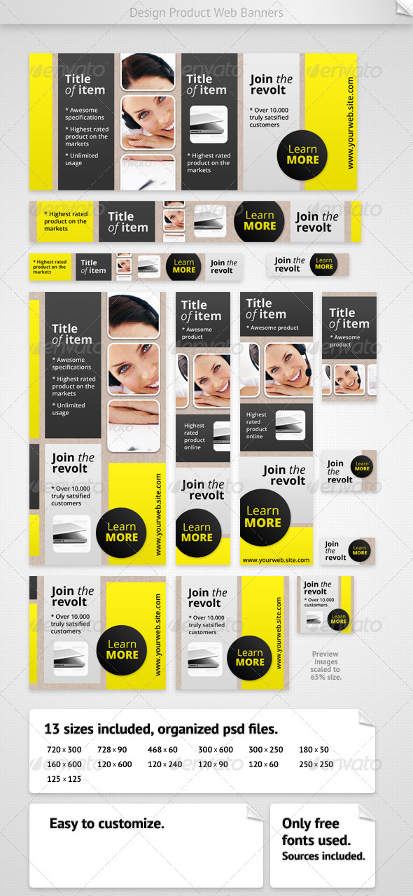 Design Product Web Banners - Banners & Ads Web Elements