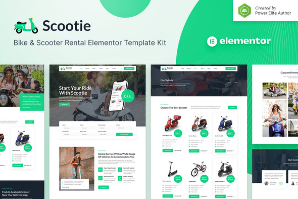 Scootie – Bike & Scooter Rental Elementor Template Kit