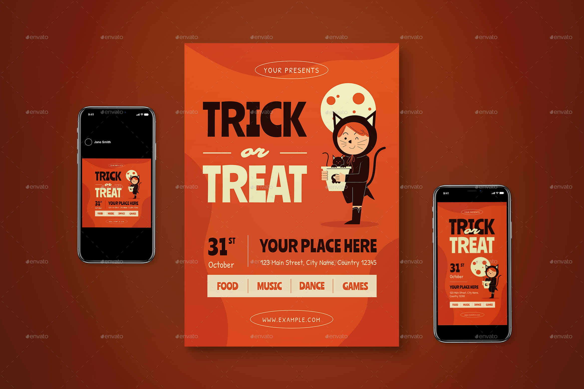 Trick Or Treat Flyer Set Print Templates Graphicriver