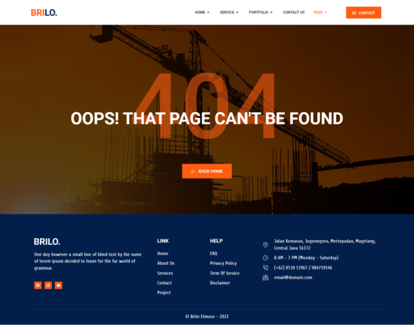 Brilo - Construction & Industry Elementor Template Kit