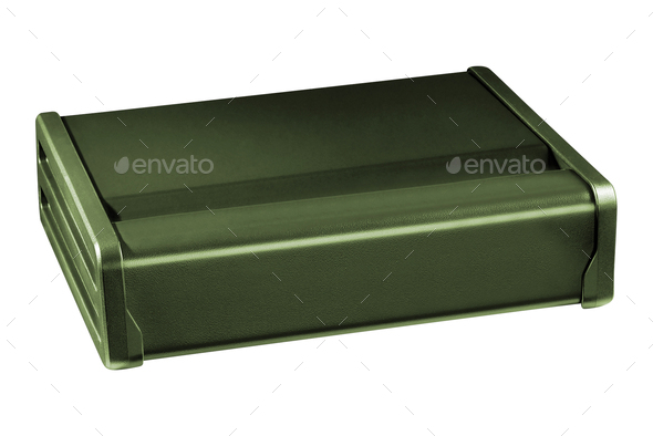 small metal box isolated - Stock Photo - Images