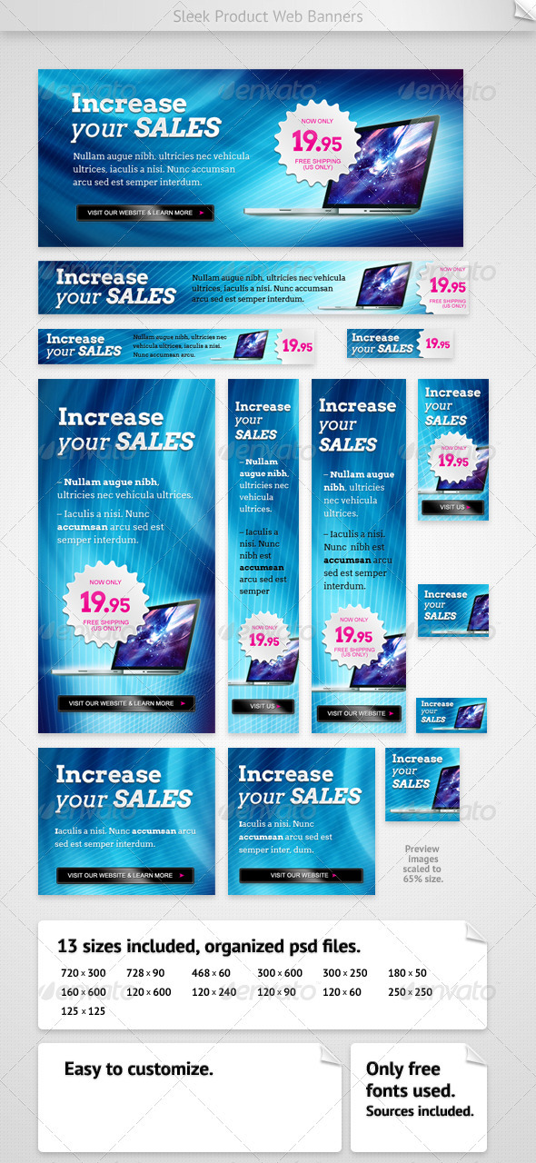 Sleek Product Web Banners - Banners & Ads Web Elements