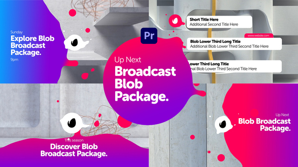 Broadcast Blob Package | Essential Graphics Mogrts Premiere Pro template preview