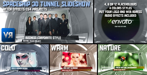 Spaceship 3d tunnel slideshow