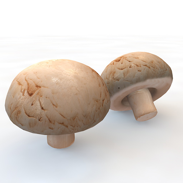 Mushrooms button 3d - 3Docean 34079844