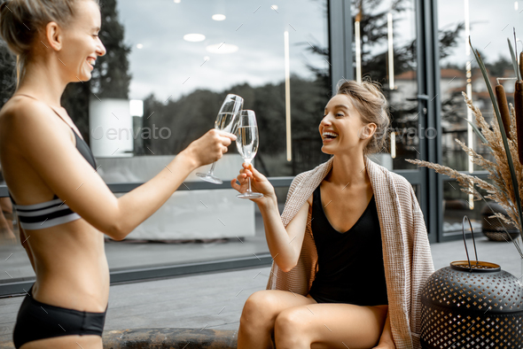 Women in the SPA with hot vat - Stock Photo - Images