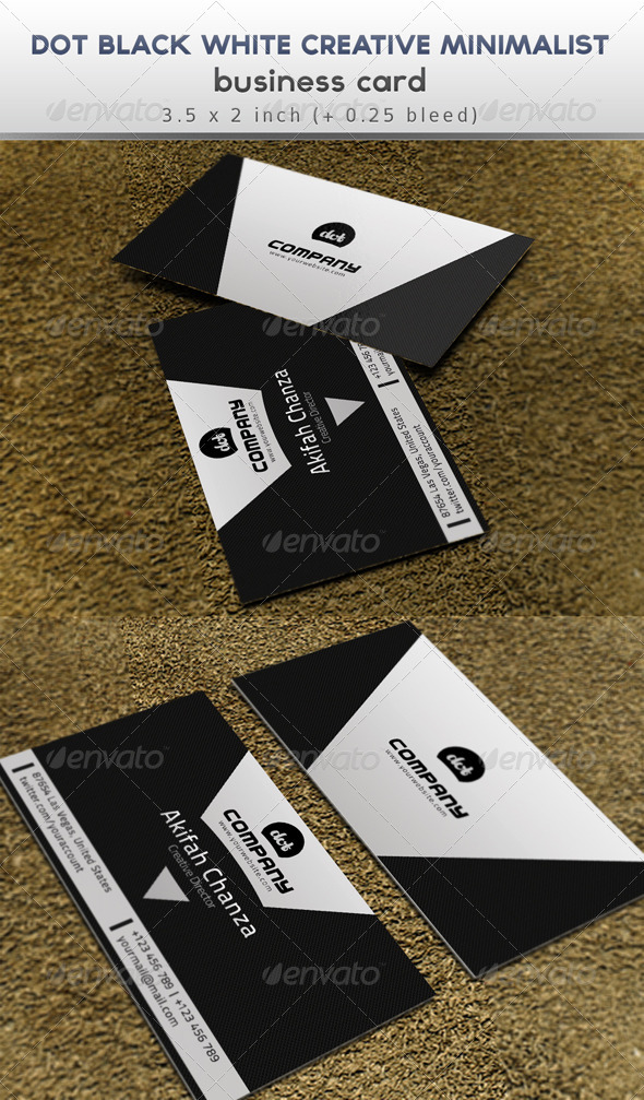Dot Black White Creative Business Card - Corporate Business Cards