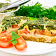 Pie celtic with spinach and tomato in plate on table - PhotoDune Item for Sale