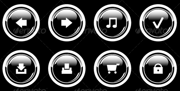 Set of glossy icons