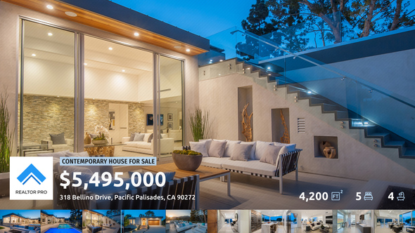 Real Estate Slideshow v2 Video Displays template preview