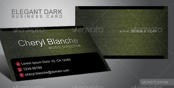 Elegant Dark Business Card #2 - Corporate Business Cards