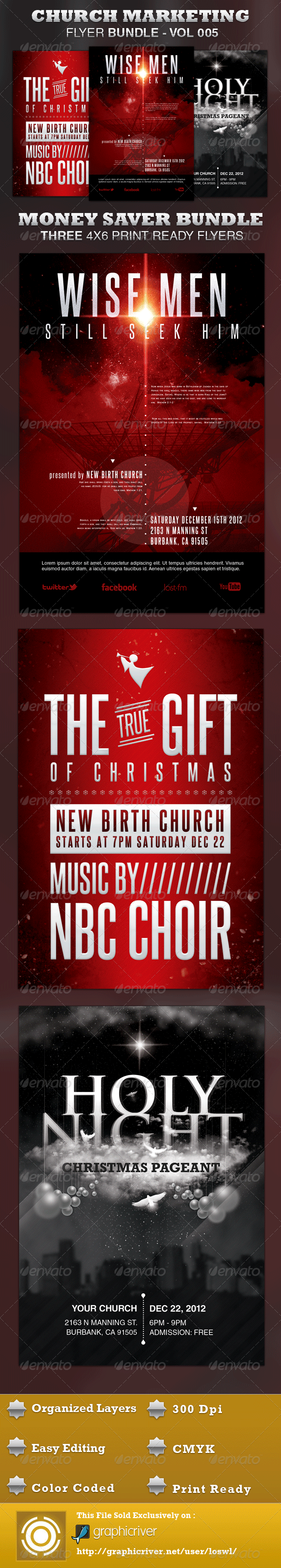 Church Marketing Flyer Bundle Vol-005 - Church Flyers