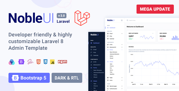 NobleUI - Laravel - ThemeForest 25229169