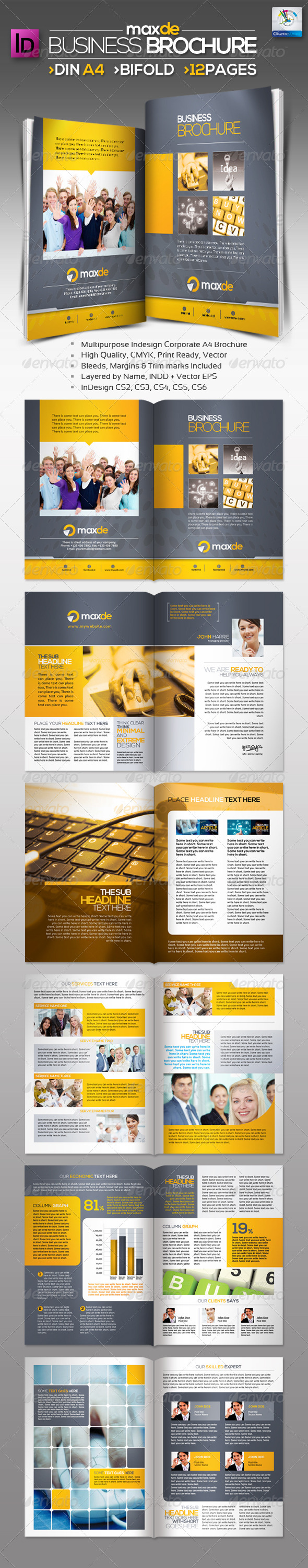 Maxde Bifold Clean A4 Brochure 12pages - Corporate Brochures