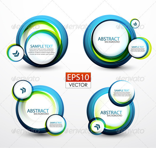 Vector Circle Banners - Backgrounds Decorative