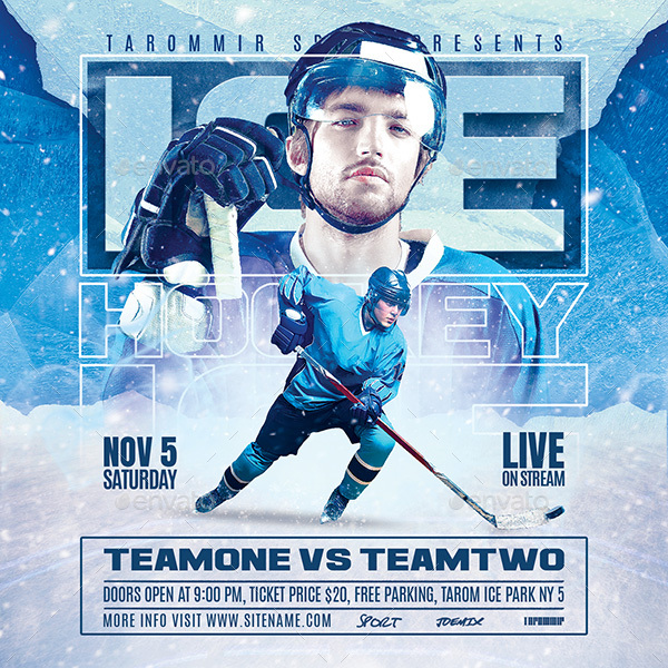 Ice Hockey Flyer by tarommir GraphicRiver