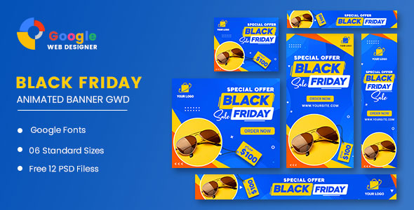 Black Friday Sale Fashion HTML5 Banner Ads GWD