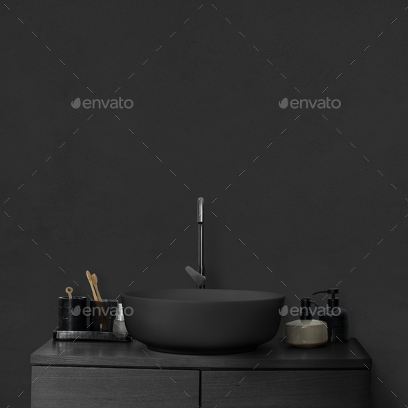 Black luxury wash basin bathroom interior design Stock Photo by Rawpixel