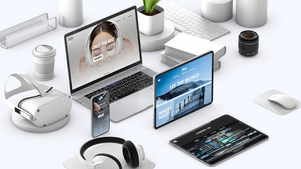 Multi Smart Portable Tech Devices on White Table