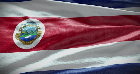 Costa Rica flag waving loop 4K alt