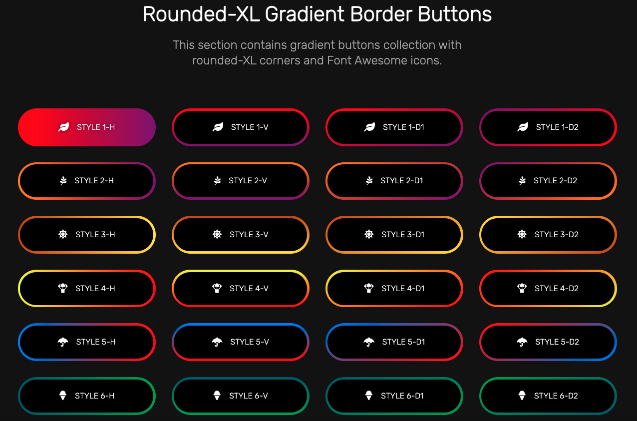 Gradient Buttons Collection by js-ocean | CodeCanyon