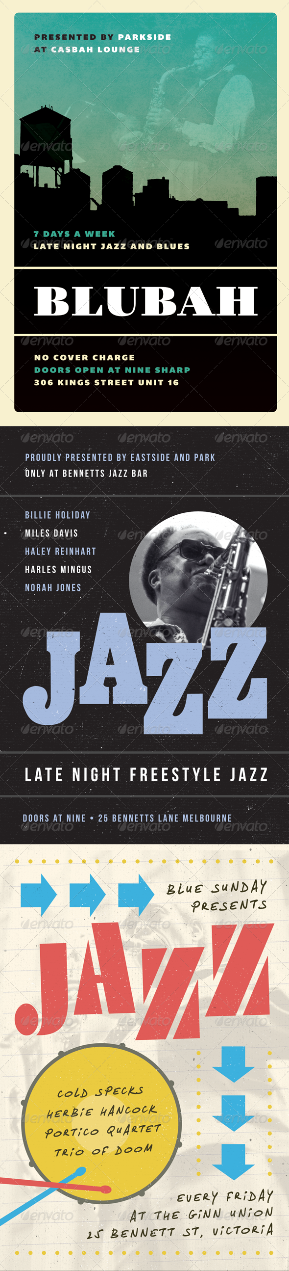 Jazz, Blues and Swing Flyer Bundle - Volume One - Concerts Events