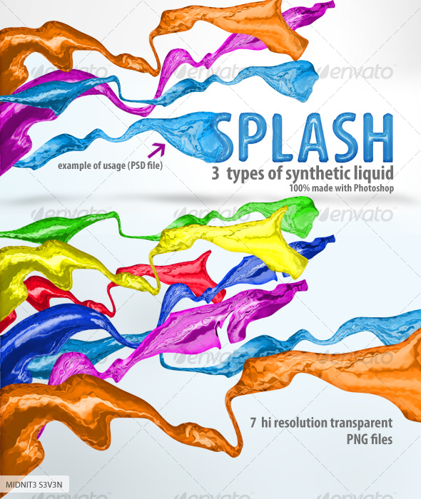 Synthetic Splashing Liquid - Miscellaneous 3D Renders