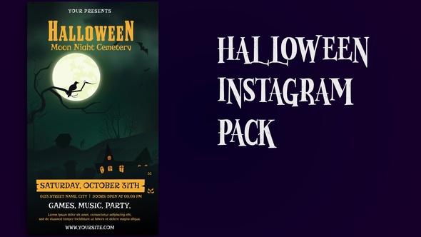 Halloween Party Instagram Story B173 Video Displays template preview