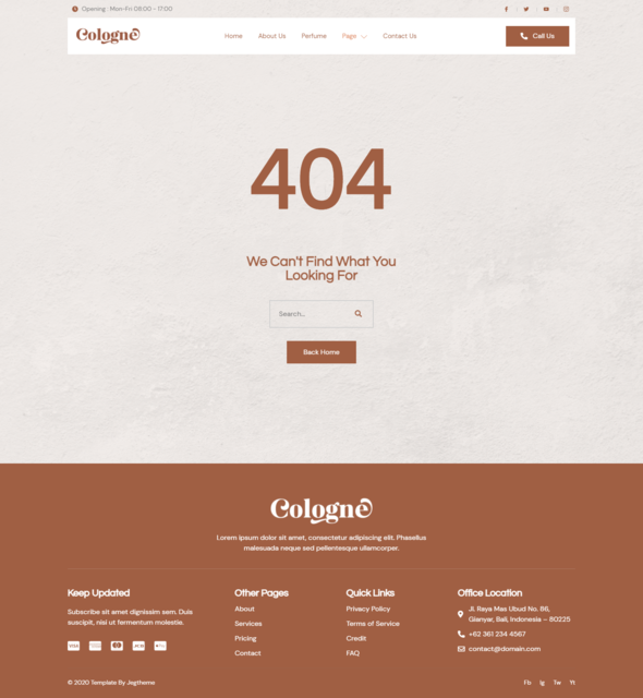 Cologne ? Perfume & Fragrance Elementor Template Kit