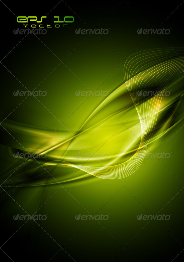 Bright green wavy abstraction - Backgrounds Decorative