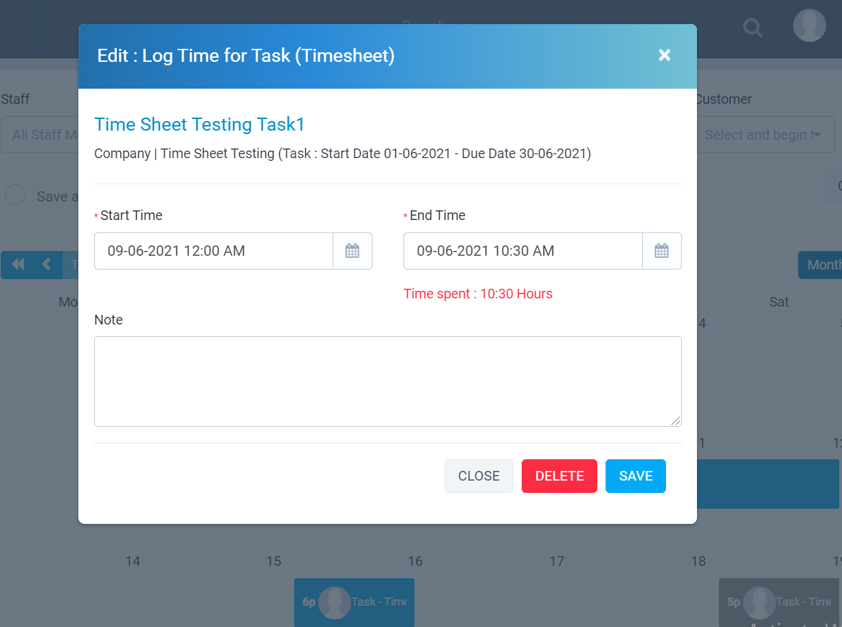 Advanced Task Timesheet Manager Module for Perfex CRM by sejalinfotech