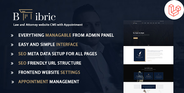 Bibric – Law and Attorney website CMS with Appointment