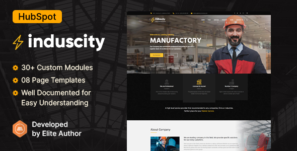 Induscity - Factory & Manufacturing HubSpot Theme