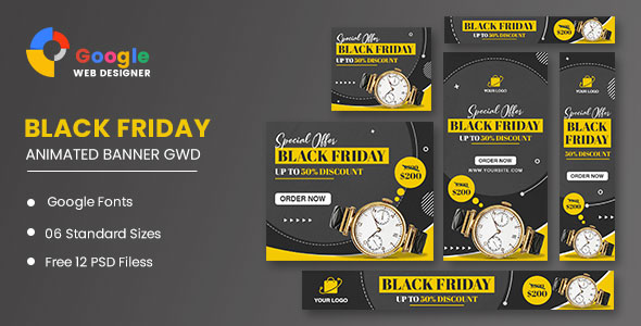 Watch Sale Black Friday HTML5 Banner Ads GWD