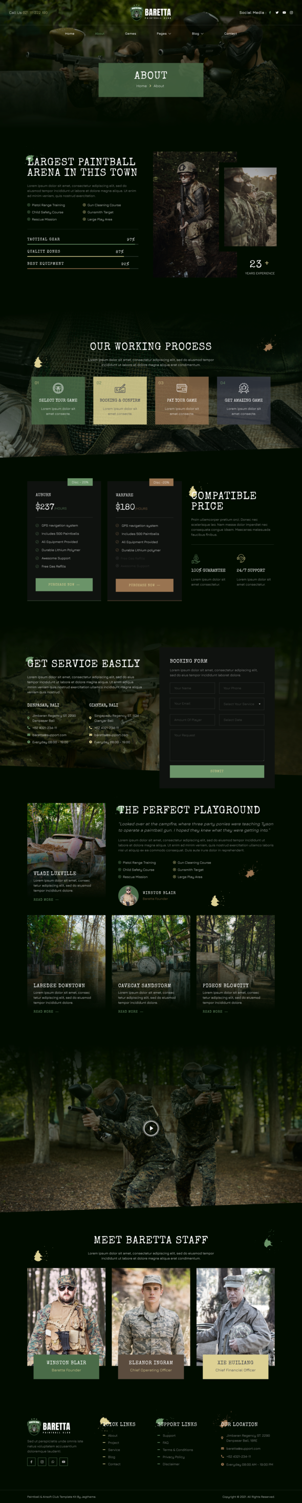 Baretta ? Paintball & Airsoft Club Elementor Template Kit
