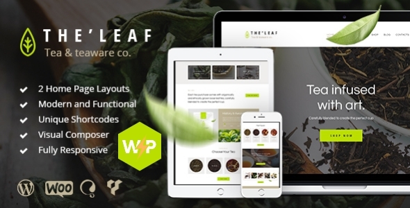 TheLeaf - Tea Production Company & Online Coffee Shop WordPress Theme
