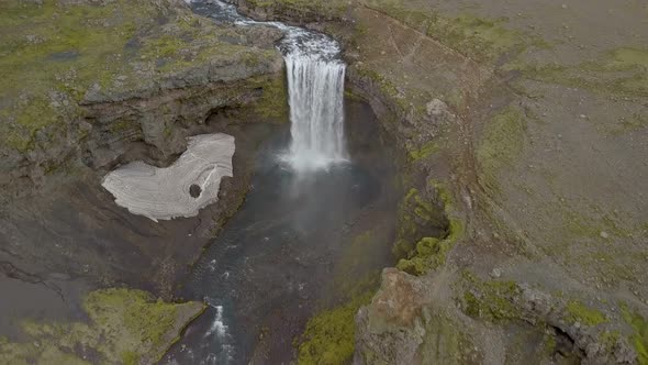 Aerial Waterfall in Mountains alt
