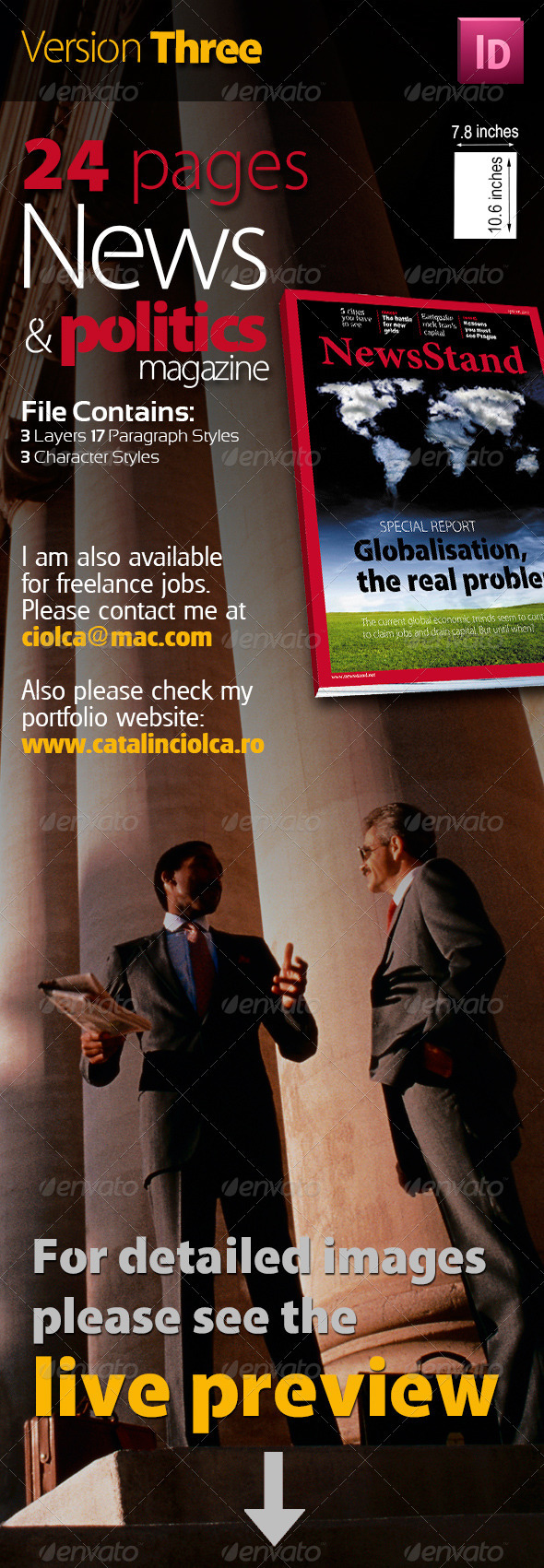 24 Pages News & Politics Magazine Version Three - Magazines Print Templates