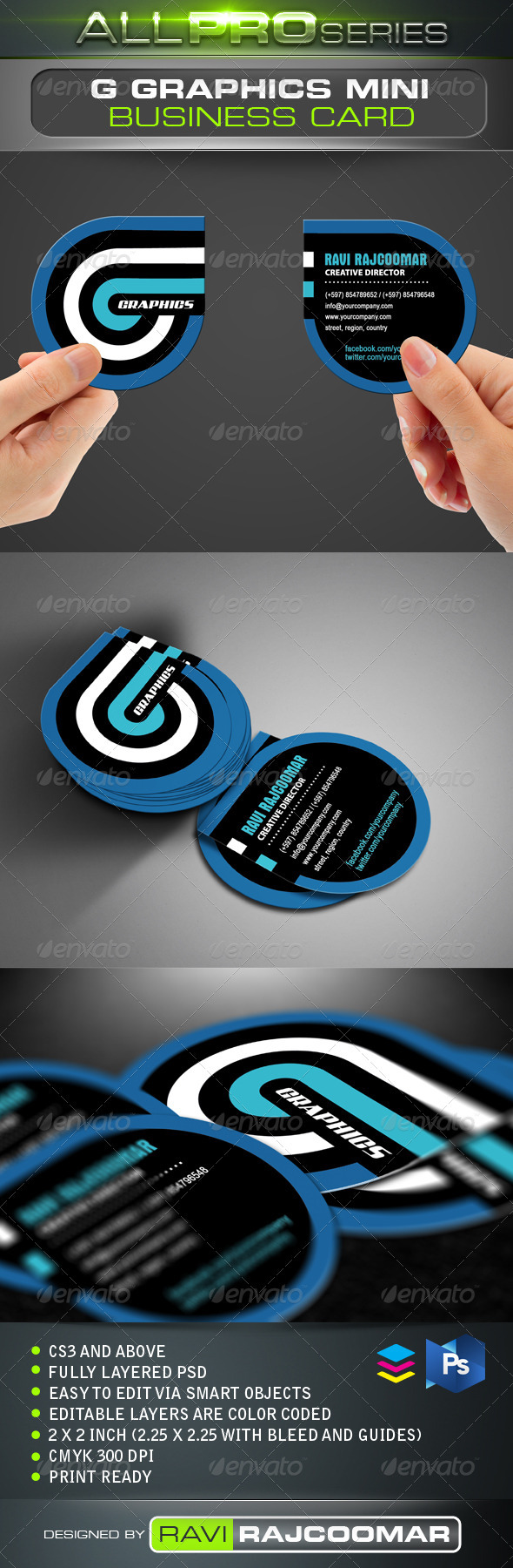 G Graphics Mini Business Card - Creative Business Cards
