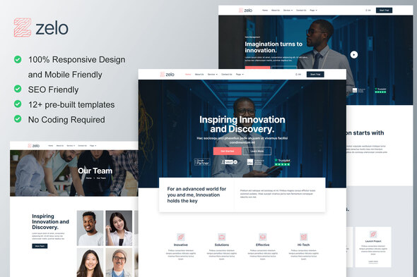 Zelo - Startup Business & Technology Company Elementor Template Kit